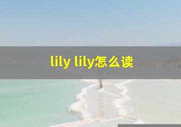 lily lily怎么读